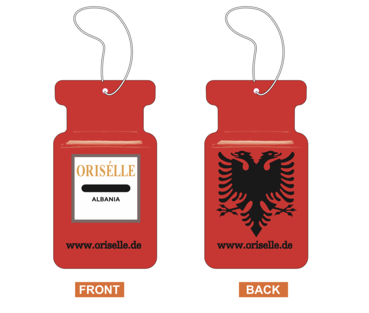 Duftanhänger Auto – Duftbaum Duftbaum Flagge Albanien | Autoduft zum Aufhängen mit albanischem Design