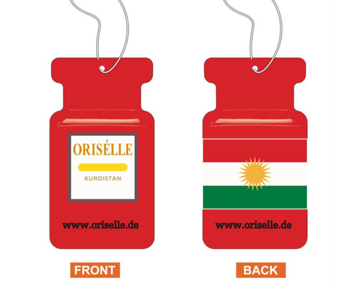 Duftanhänger Auto – Duftbaum Flagge Kurdistan | Premium Autoduft zum Aufhängen mit kurdischem Design